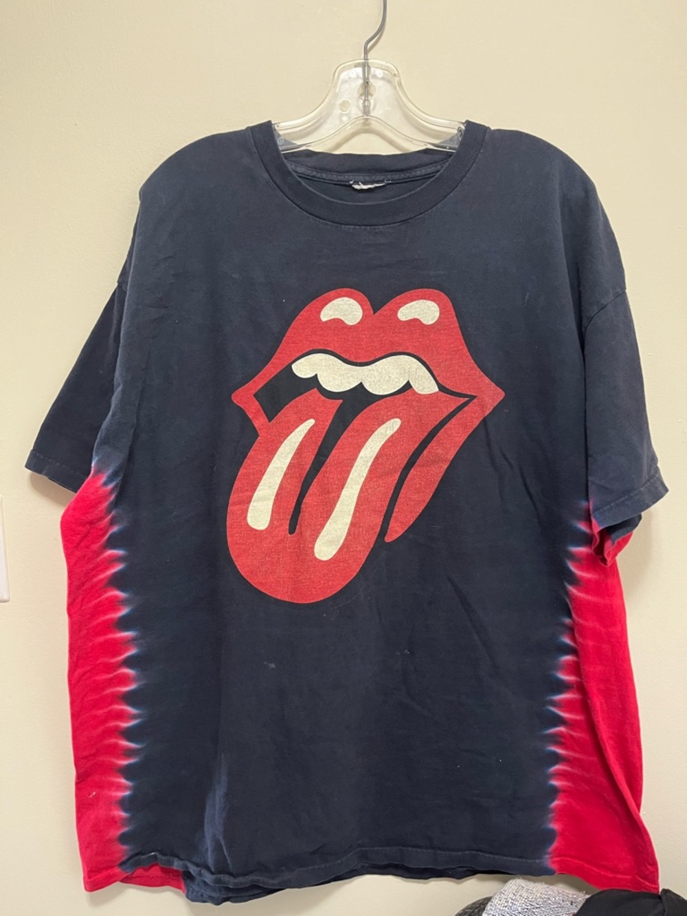 Rolling Stones Tongue Logo Tee - Black with Red Accents